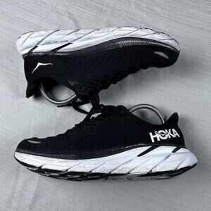 Hoka One One Clifton 8 Women’s Size 9 Black Gym Running Shoes 1119394 BWHT